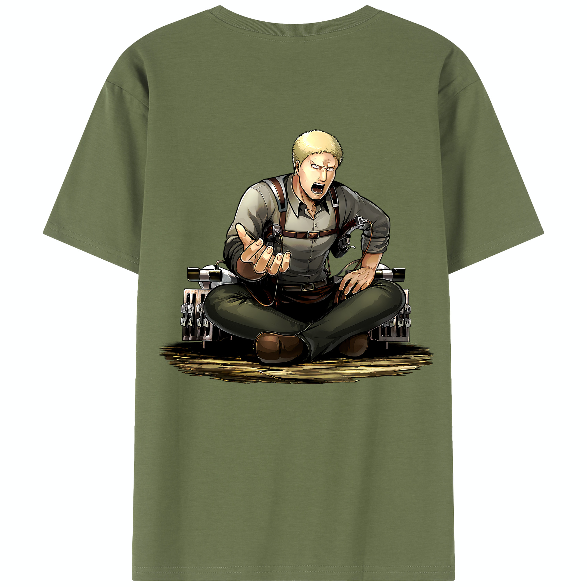 （画像用） 進撃の巨人 ライナー・ブラウン Attack on Titan Reiner Braun 綿100％半袖Tシャツ（背面プリント）